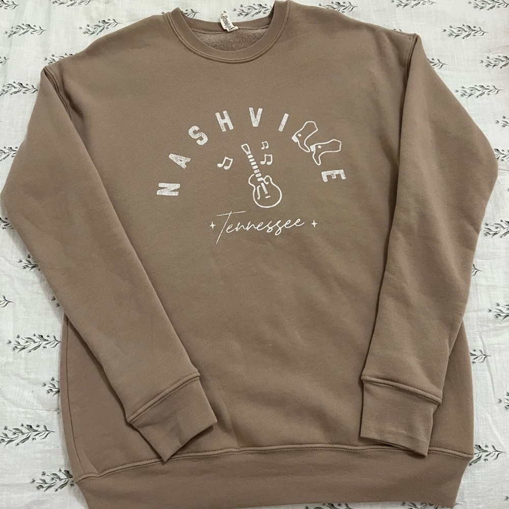SMALL NASHVILLE BOOTS SWEATSHIRT IN TAN